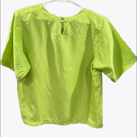 Vintage Stunt Collections Women's 100% Silk Blouse (Size S) - Picture 2 of 10